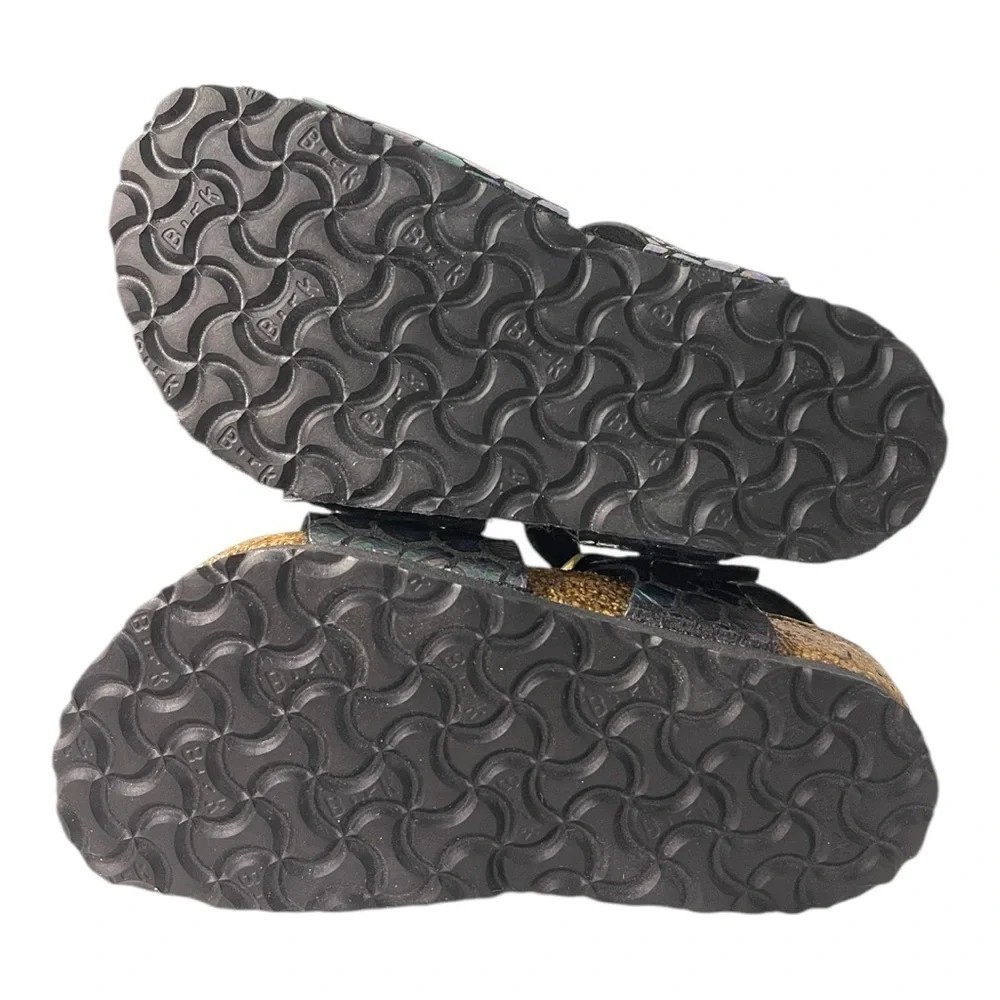 Birkenstock Rio Kids Sandals EU 24 US 6 Shiny Snake Black Multicolor Toddler